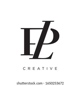 pl or lp logo design vector icon