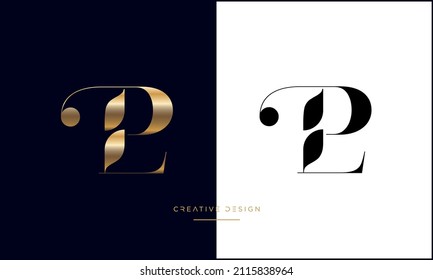 PL or LP Luxury Abstract icon Logo