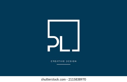 PL or LP Luxury Abstract icon Logo