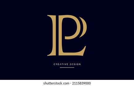 PL or LP Luxury Abstract icon Logo