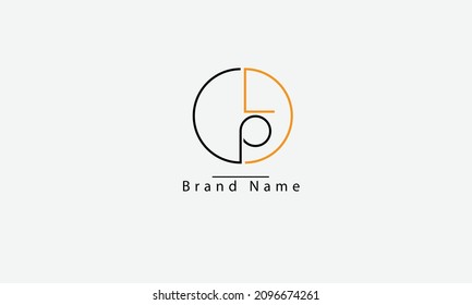 PL LP P L abstract vector logo monogram template