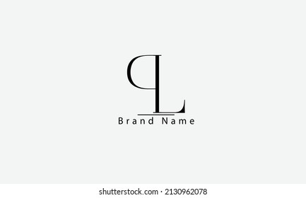 PL LP P L abstract vector logo monogram template