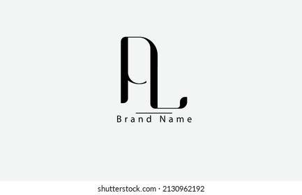 PL LP P L abstract vector logo monogram template