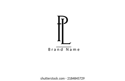 PL LP P L abstract vector logo monogram template