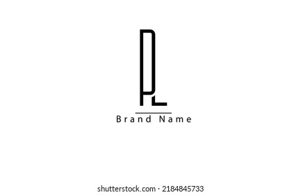 PL LP P L abstract vector logo monogram template