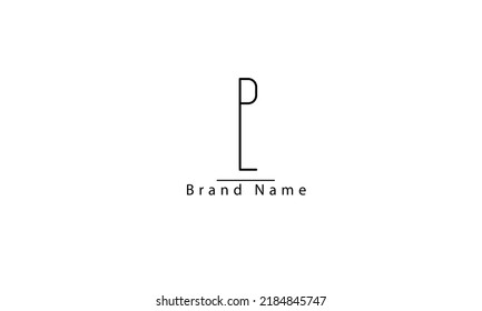 PL LP P L abstract vector logo monogram template