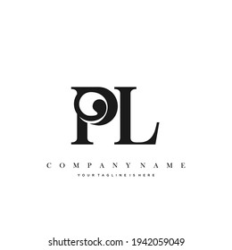 PL Minimal Luxury Initial Logo vector.