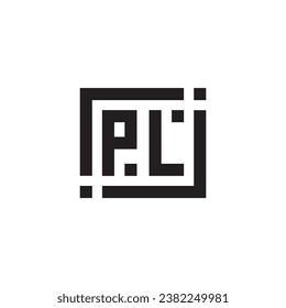 PL minimalist geometric symbol logo in high quality professional design that will print well across any print media