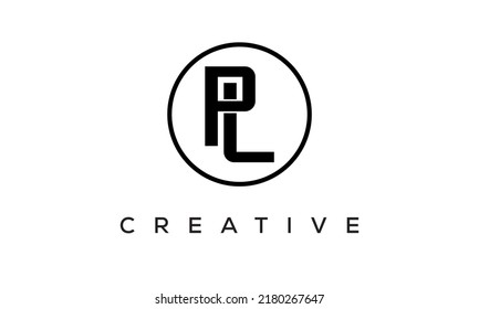 PL monogram. initial letters PL eye-catching Typographic logo design with circle, very creative stylish lettering logo icon for your business and company