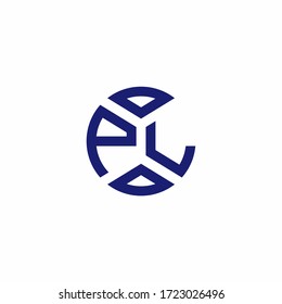 PL monogram logo with abstract shapes in modern style design template