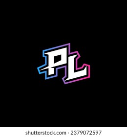 PL monogram logo design with abstract shape concept in vector