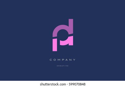 pl p l  pink blue pastel modern abstract alphabet company logo design vector icon template 
