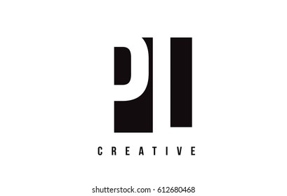 PL P L White Letter Logo Design with Black Square Vector Illustration Template.