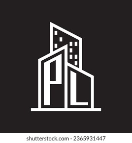 PL real estate logo Design with building style , Logo Stock Vector