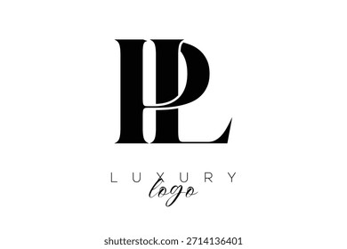 PL Serif Letter Monogram Typography Logo for Elegant Premium Branding Identity