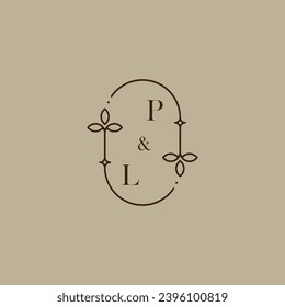 PL wedding initial logo in high quality professional design that will print well across any print media