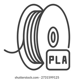 PLA Filament vector Additive Manufacturing Technology concept icon or symbol in outline style