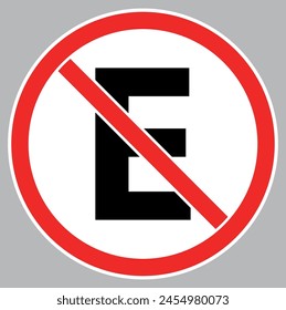 Placa Proibido Estacionar Translated NO PARKING SIGN. Flat Design. Isolated Vector.