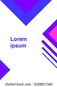 Placard with abstract composition, geometric style, flat design elements for covers, banners, flyers and posters. A4 format, vector templates.
