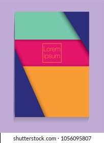 Placard with abstract composition, geometric style, flat design elements. Composition for covers, banners, flyers and posters. A4 format, vector templates.