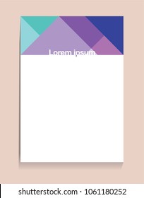 Placard with abstract composition, geometric style, flat design elements. Composition for covers, banners, flyers and posters. A4 format, vector templates.