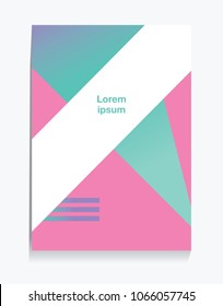 Placard with abstract composition, geometric style, flat design elements. Composition for covers, banners, flyers and posters. A4 format, vector templates.