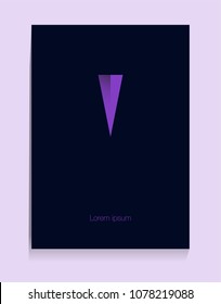Placard with abstract composition, geometric style, flat design elements. Composition for covers, banners, flyers and posters. A4 format, vector templates.