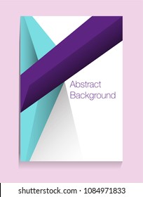 Placard with abstract composition, geometric style, flat design elements. Teal and ultra violet figures. Composition for covers, banners, flyers and posters. A4 format, vector templates.