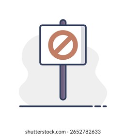 Placard, sinal grande, banner, ícone de vetor de cartão. Manifestação, protesto, greve, revolução. Símbolo de gráfico para o design, o logotipo, o aplicativo, a interface do usuário do seu site