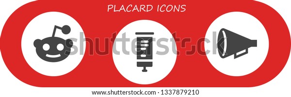Placard Icon Set 3 Filled Placard Stock Vector Royalty Free 1337879210