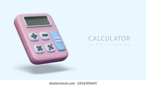 Placard with modern device for work in office on blue background