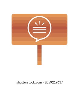 placard with speech bubble icon