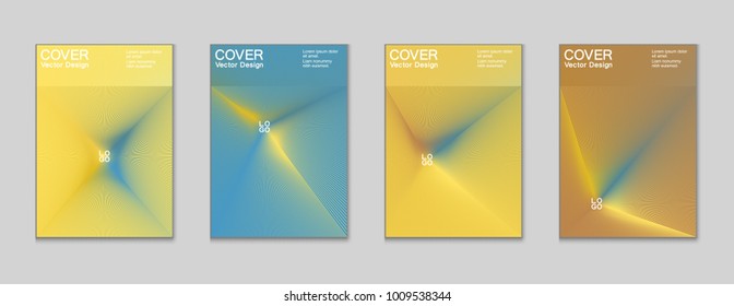 Placard templates set with abstract halftone lines rays, 80s memphis geometric style poster design elements. Retro art halftone vector illustration for banners, flyers, placards and party posters.