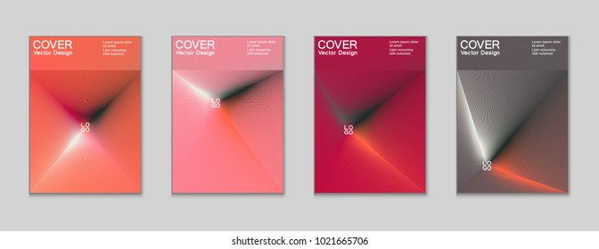 Placard templates set with abstract halftone lines rays, 80s memphis geometric style poster design elements. Retro art halftone vector illustration for banners, flyers, placards and party posters. 