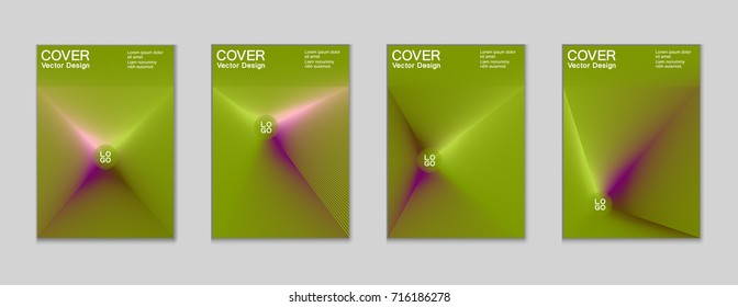 Placard templates set with abstract halftone lines rays, 80s memphis geometric style poster design elements. Retro art halftone vector illustration for banners, flyers, placards and party posters.