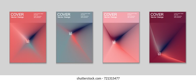 Placard templates set with abstract halftone lines rays, 80s memphis geometric style poster design elements. Retro art halftone vector illustration for banners, flyers, placards and party posters. 