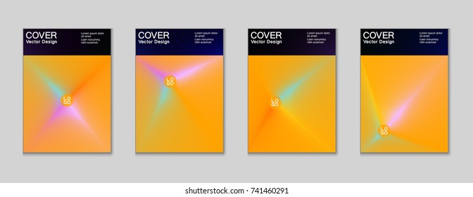 Placard templates set with abstract halftone lines rays, 80s memphis geometric style poster design elements. Retro art halftone vector illustration for banners, flyers, placards and party posters. 