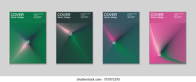 Placard templates set with abstract halftone lines rays, 80s memphis geometric style poster design elements. Retro art halftone vector illustration for banners, flyers, placards and party posters. 