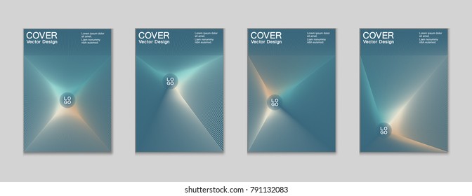 Placard templates set with abstract halftone lines rays, 80s memphis geometric style poster design elements. Retro art halftone vector illustration for banners, flyers, placards and party posters.