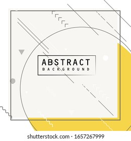 Placard templates set with abstract shapes, 80s memphis geometric style flat and line design elements.banners, flyers and posters. Eps10 vector illustrations