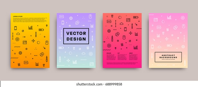 Placard templates | Trendy 80s memphis geometric design