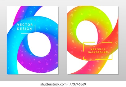 Placards with abstract liquid shapes, 80s memphis geometric style flat and 3d design elements. Retro art for covers, banners, flyers and posters. Esp10 vector illustration.Abstract blending liquid