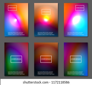 Placards with abstract shapes, geometric style flat and 3d design elements. Futuristic art for covers, banners, flyers and posters. Esp10 vector illustration, A4 size.