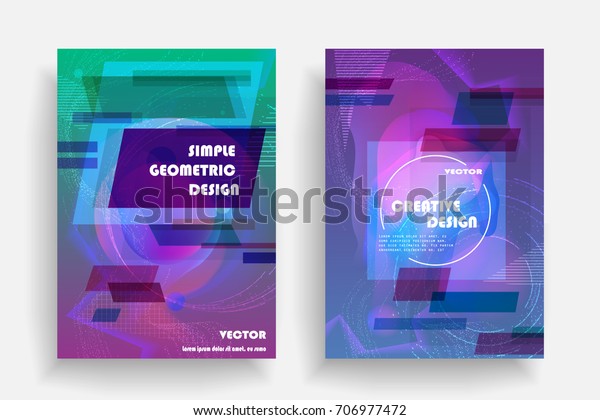 Placards Abstract Shapes Geometric Style Flat Stock Vector (Royalty ...