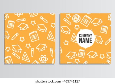 Placards, Banner. Back to school background. Branding template with back to school pattern
