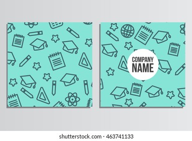 Placards, Banner. Back to school background. Branding template with back to school pattern
