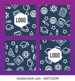 Placards or Posters with back to school pattern. Back to school branding background