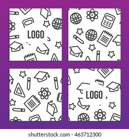 Placards or Posters with back to school pattern. Back to school branding background