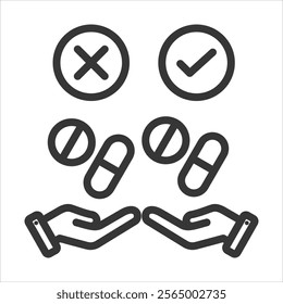 Placcebo Outline Icon Vector Illustration
