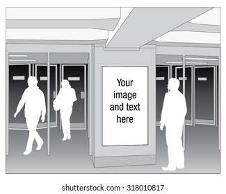 Place for ad in the Metro exit